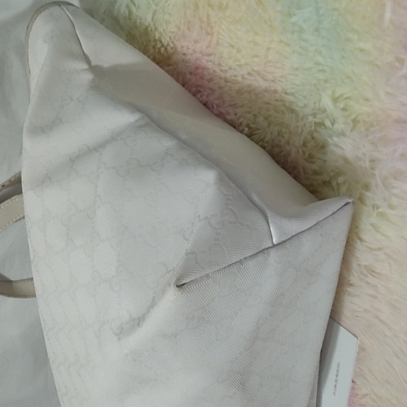 FLASH SALE! Auth Gucci GG Imprime White Supreme Large Tote W Cards - Picture 10 of 15